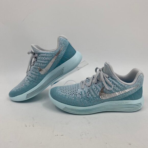 Nike Blue Silver LunarEpic Low Flyknit 2 Sneakers | Size 7 - Picture 4 of 10